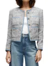 Veronica Beard Darla Jacke Aus Tweed Mit Denim-besatz In Blue Multi
