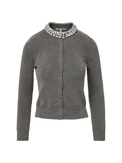 Veronica Beard Women's Daro Embellished Merino Wool Cardigan In Gray