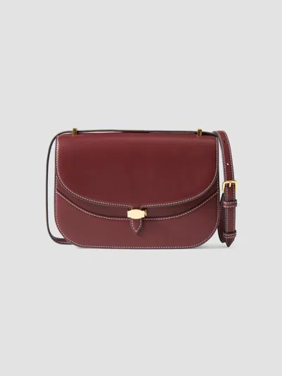 Veronica Beard Women's Dash Leather Saddle Bag In Burgundy