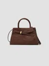 Veronica Beard Suede Top Handle Bag In Espresso