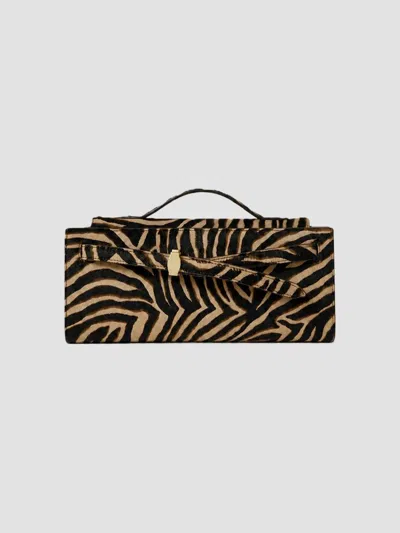 Veronica Beard Women's Dash Ziger Printed Calf Hair Clutch In Tan