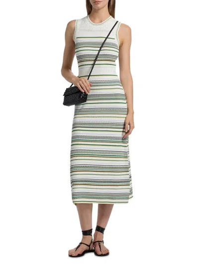 Veronica Beard Women's Dawna Striped Knit Midi-dress In White