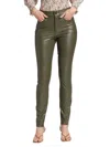 Veronica Beard Debbie High Waist Faux Leather Skinny Fit Pants In Loden