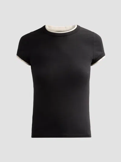 Veronica Beard Women's Devin Stretch-cotton T-shirt In Black Ecru