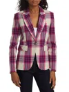 VERONICA BEARD WOMEN'S DICKEY PLAID CUT-AWAY BLAZER