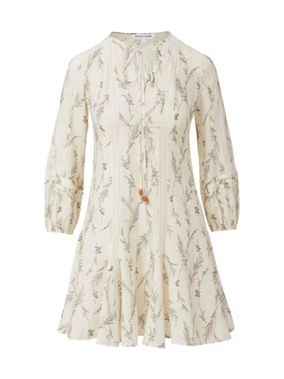 Veronica Beard Womens Dove Multi Ollian Floral-print Cotton And Silk-blend Mini Dress In White