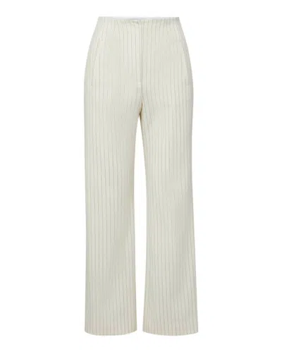 Veronica Beard Dova Cropped Pinstripe Pants In Multi