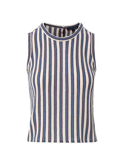 VERONICA BEARD WOMEN'S DRAVIN STRIPED COTTON-BLEND SLEEVELESS TOP