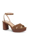 Veronica Beard Drina Ankle Strap Platform Sandal In Brown