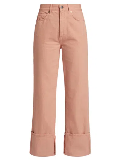 Veronica Beard Women's Dylan High-rise Straight-leg Ankle Jeans In Pink