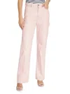 Veronica Beard Dylan Paneled High Waist Straight Leg Jeans In Pink Haze