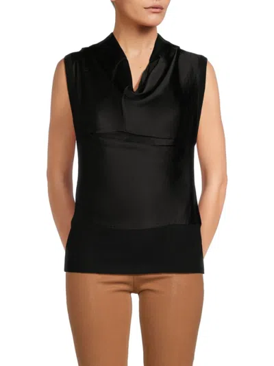 Veronica Beard Women's Edesse Cowlneck Merino Wool Top In Black