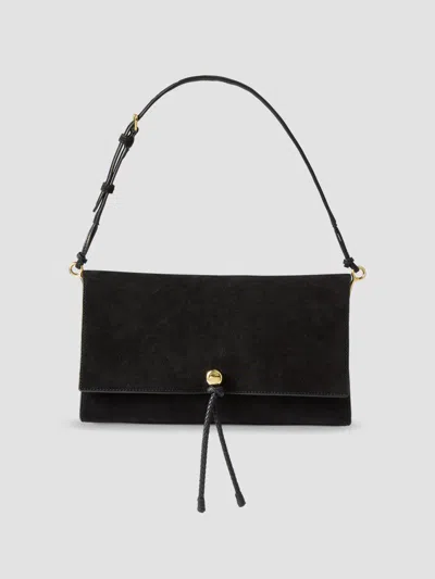 Veronica Beard Women's Edit Suede Shoulder Bag In Black