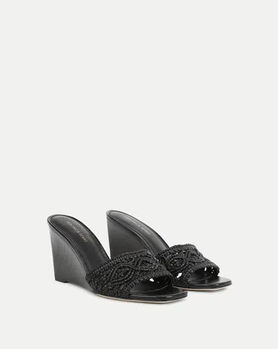 Veronica Beard Women's Ellen Macrame Wedge Sandals In Black