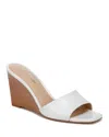 Veronica Beard Ellen Leather Wedge Slide Sandals In Coconut