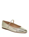 Veronica Beard Ellie Snake-embossed Mary Jane Ballerina Flats In Platinum