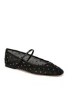 Veronica Beard Ellie Crystal Mesh Flat In Black Diamond