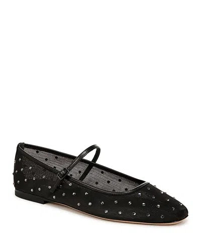 Veronica Beard Ellie Crystal Mesh Flat In Black