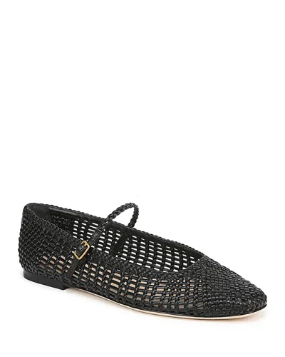 Veronica Beard Women's Ellie Woven Mary Jane Flats In Black