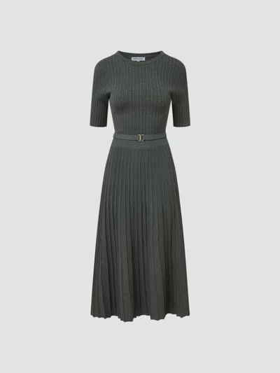 Veronica Beard Women's Elthea Knit Midi Dress In Charcoal Heather Grey