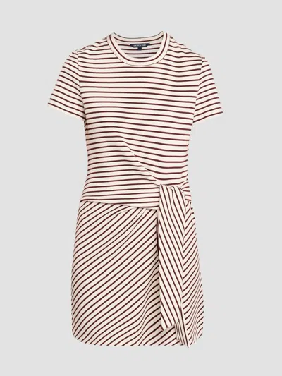 Veronica Beard Elvaris Striped T-shirt Dress In Neutral
