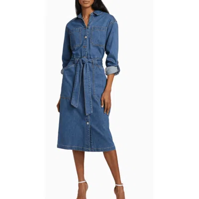 Veronica Beard Evelyn Chambray Dress In Blue