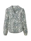 Veronica Beard Farah Printed Silk-blend Blouse In Gray