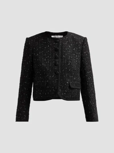 Veronica Beard Fendric Tweed Cropped Jacket In Black