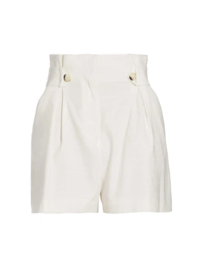 Veronica Beard Women's Franzi Linen-blend Button Tab Shorts In Off White