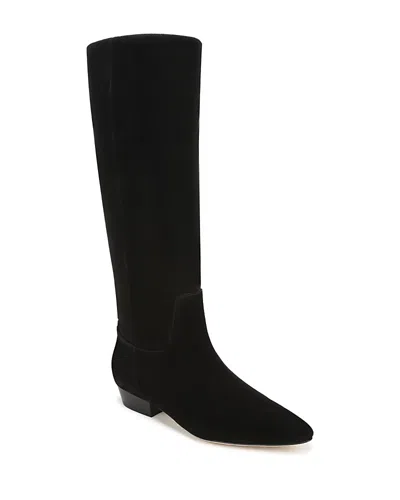 Veronica Beard Gabrielle Snake Embossed Leather Knee High Boot In Black