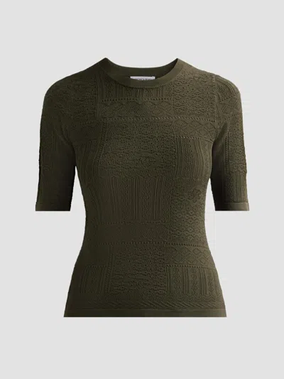 Veronica Beard Women's Garron Patchwork Sweater In Loden