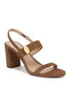 Veronica Beard 75mm Genetta Suede Slingback Sandals In Brown