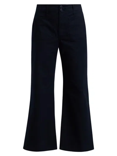 Veronica Beard Women's Grant Cropped High-rise Wide Leg Pants In Black