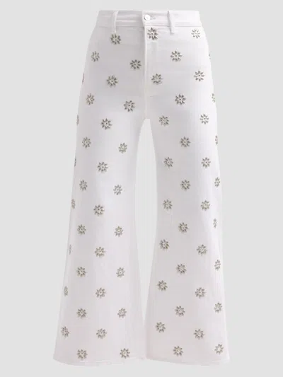 Veronica Beard Women's Grant High-rise Wide-leg Crop Jeans In White