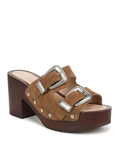 Veronica Beard Halifax-2 Leather Slide Sandal In Brown