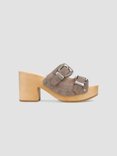 Veronica Beard Women's Halifax 85mm Suede Platform Sandals In Bark
