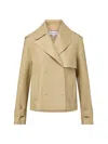 Veronica Beard Heathcliff Cropped Leather Trench Jacket In Brown