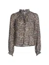 Veronica Beard Hickory Blouse In Multi