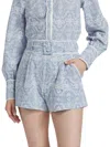 VERONICA BEARD WOMEN'S HOBBES COTTON EYELET BELTED SHORTS