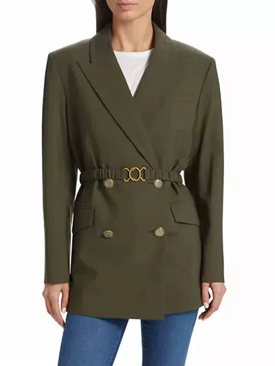 Veronica Beard Hutchison Double-breasted Blazer In Army Green