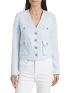 Veronica Beard Isola Tailored Jacket In Blue Mist