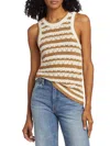 Veronica Beard Jerrel Striped Knit Tank In Desert Khaki Multi