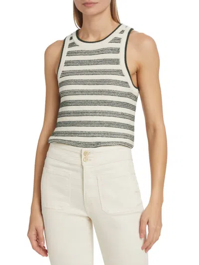 Veronica Beard Women's Jerrel Stripe Linen & Cotton-knit Tank Top In Gray