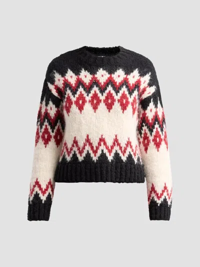 Veronica Beard Women's Jessalyn Fair Isle-inspired Crewneck Sweater In Black