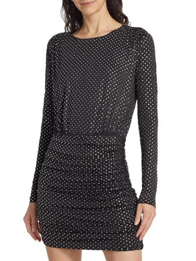 Veronica Beard Women's Jessel Diamante Ruched Minidress In Black