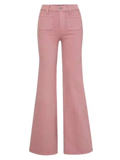Veronica Beard Joplin Patch Pocket Wide Leg Jeans In Purple