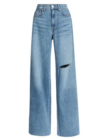 Veronica Beard Women's Kasey Distressed Mid-rise Wide-leg Jeans