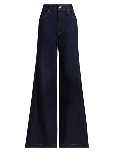 Veronica Beard Women's Kasey Mid-rise Wide-leg Jeans In Purple