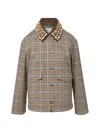 Veronica Beard Kasper Plaid-pattern Embellished-collar Jacket In Gold