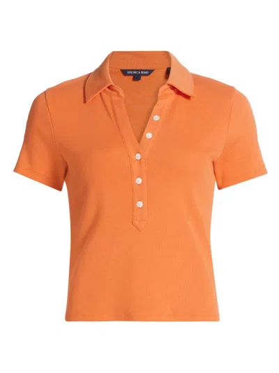 Veronica Beard Women's Kearney Cotton Polo T-shirt In Orange